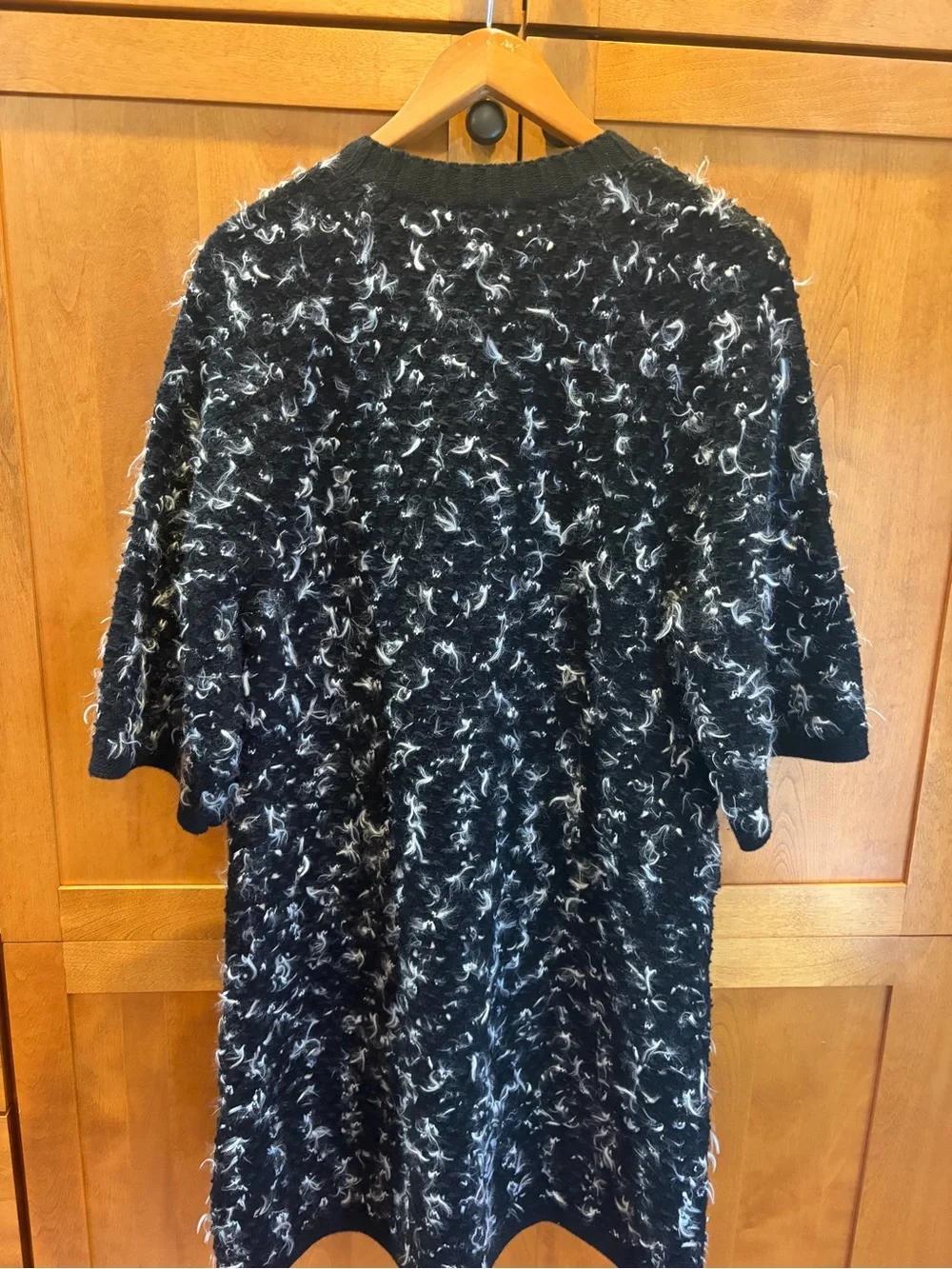 Chanel Black and White Cashmere/Mohair/Wool Blend Dress Fits up to Size 12